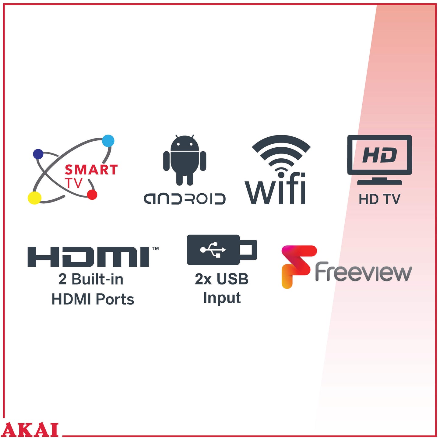 Akai 24" HD Led S2 Sat Smart TV Android 11